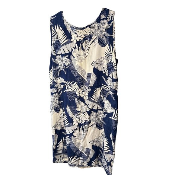 Palmwave Hawaii Floral Navy and White Mini  Dress Size M 100% Rayon NWT - Picture 5 of 7